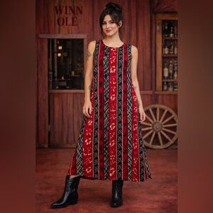 Vintage East West Sleeveless Maxi Dress